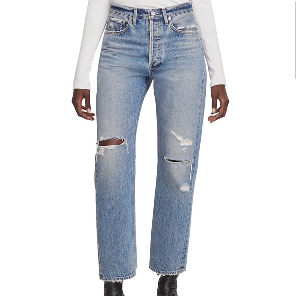 AGOLDE 90s High Waisted Straight Leg in Streamline